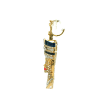 Load image into Gallery viewer, Yellow Gold Nefertiti Pendant with Onyx & Diamond Accents