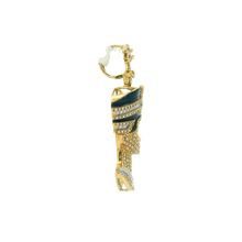Load image into Gallery viewer, Yellow Gold Nefertiti Pendant with Onyx & Diamond Accents
