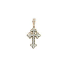 Load image into Gallery viewer, Diamond-Accented Gold Cross Pendant