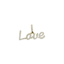 Load image into Gallery viewer, Yellow Gold 'Love' Pendant with Round Cut Diamonds