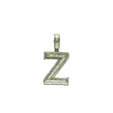 Load image into Gallery viewer, Baguette Diamond 'Z' Initial White Gold Pendant