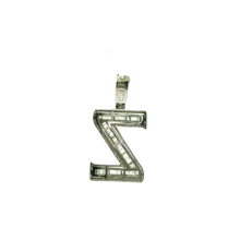 Load image into Gallery viewer, Baguette Diamond 'Z' Initial White Gold Pendant