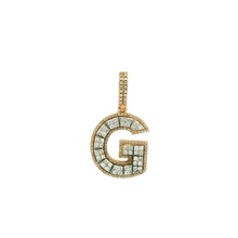 Load image into Gallery viewer, Gold 'G' Pendant with Princess Cut Diamonds