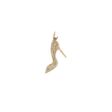 Load image into Gallery viewer, Yellow Gold Stiletto Pendant with Round Cut Diamonds