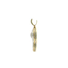Load image into Gallery viewer, Yellow Gold Hamsa Pendant with Baguette Cut Diamonds