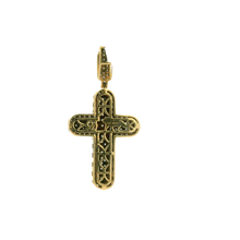 Load image into Gallery viewer, Yellow Gold Cross Pendant with Round Brilliant Diamonds