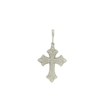 Load image into Gallery viewer, White Gold Cross Pendant with Round Brilliant Cut Diamonds