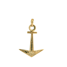 Load image into Gallery viewer, Yellow Gold Anchor Pendant with Round Brilliant Cut Diamonds