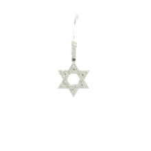 Load image into Gallery viewer, White Gold Star of David Pendant with Round Brilliant Cut Diamonds
