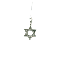 Load image into Gallery viewer, White Gold Star of David Pendant with Round Brilliant Cut Diamonds