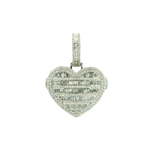 Load image into Gallery viewer, White Gold Heart Pendant with Baguette Cut Diamonds