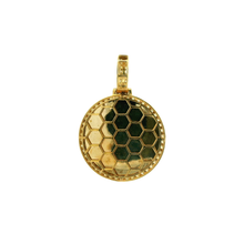Load image into Gallery viewer, Yellow Gold Pendant with Round Cabochon Onyx