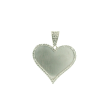 Load image into Gallery viewer, Heart-Shaped Silver Pendant with Round Brilliant Diamonds