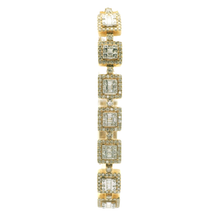 Load image into Gallery viewer, Elegant Yellow Gold Tennis Bracelet with Square Cut Diamonds