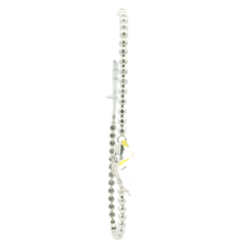 Load image into Gallery viewer, White Gold Beaded Bracelet with Diamond Cross