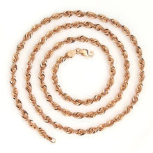 Load image into Gallery viewer, 10k 10mm Rose Gold Light Weight Diamond Cut Rope Chains