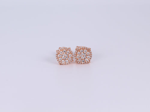 14K Rose Gold Round Earrings .650Ctw