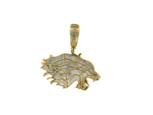 Load image into Gallery viewer, Majestic Lion Pendant in Gold and Diamonds