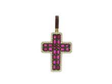 Load image into Gallery viewer, Ruby Cross Pendant