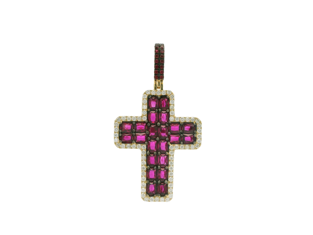 Ruby Cross Pendant