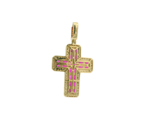 Load image into Gallery viewer, Ruby Cross Pendant