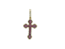 Load image into Gallery viewer, Ruby Cross Pendant