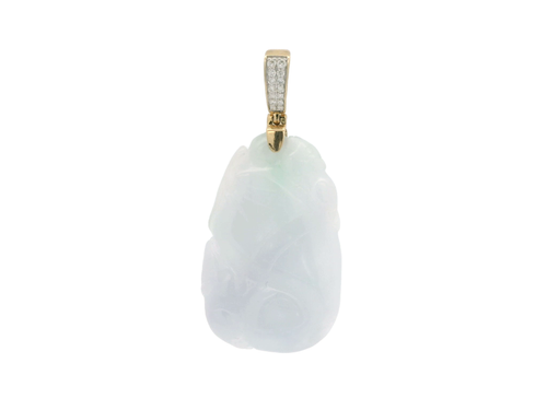 White Jade Pendant with Gold Accent