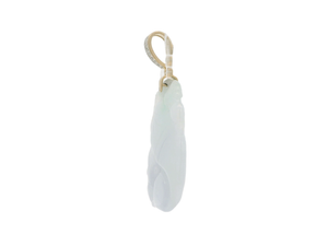 White Jade Pendant with Gold Accent