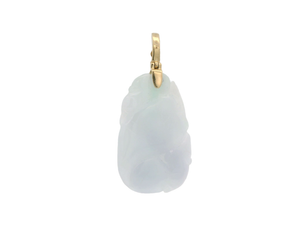 White Jade Pendant with Gold Accent