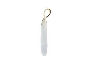 White Jade Pendant with Gold Accent