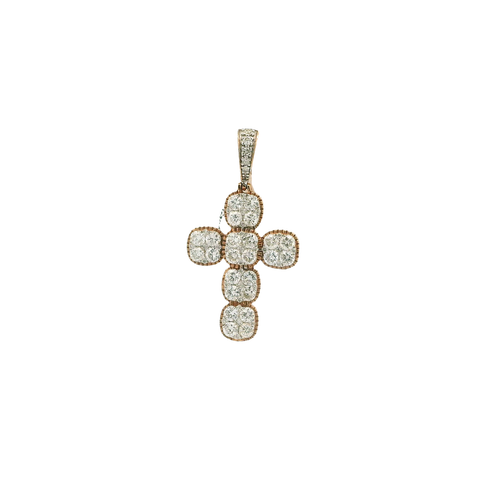 Yellow Gold Pendant with Round Brilliant Cut Diamonds