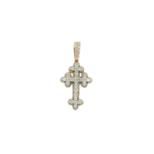 Diamond-Accented Gold Cross Pendant