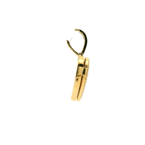 Yellow Gold Heart Pendant with Baguette Cut Diamonds
