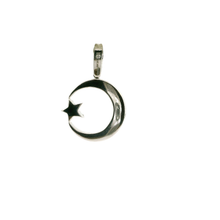 Load image into Gallery viewer, Diamond Crescent Moon and Star White Gold Pendant
