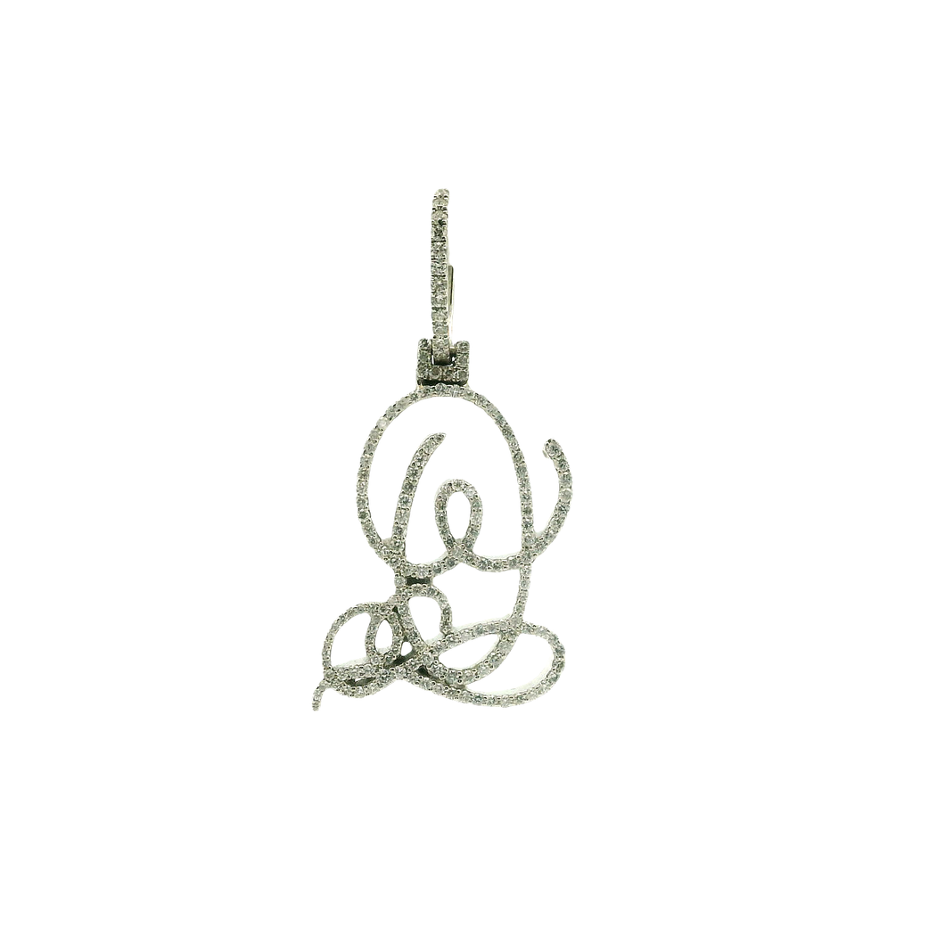 White Gold Pendant with Round Brilliant Cut Diamonds