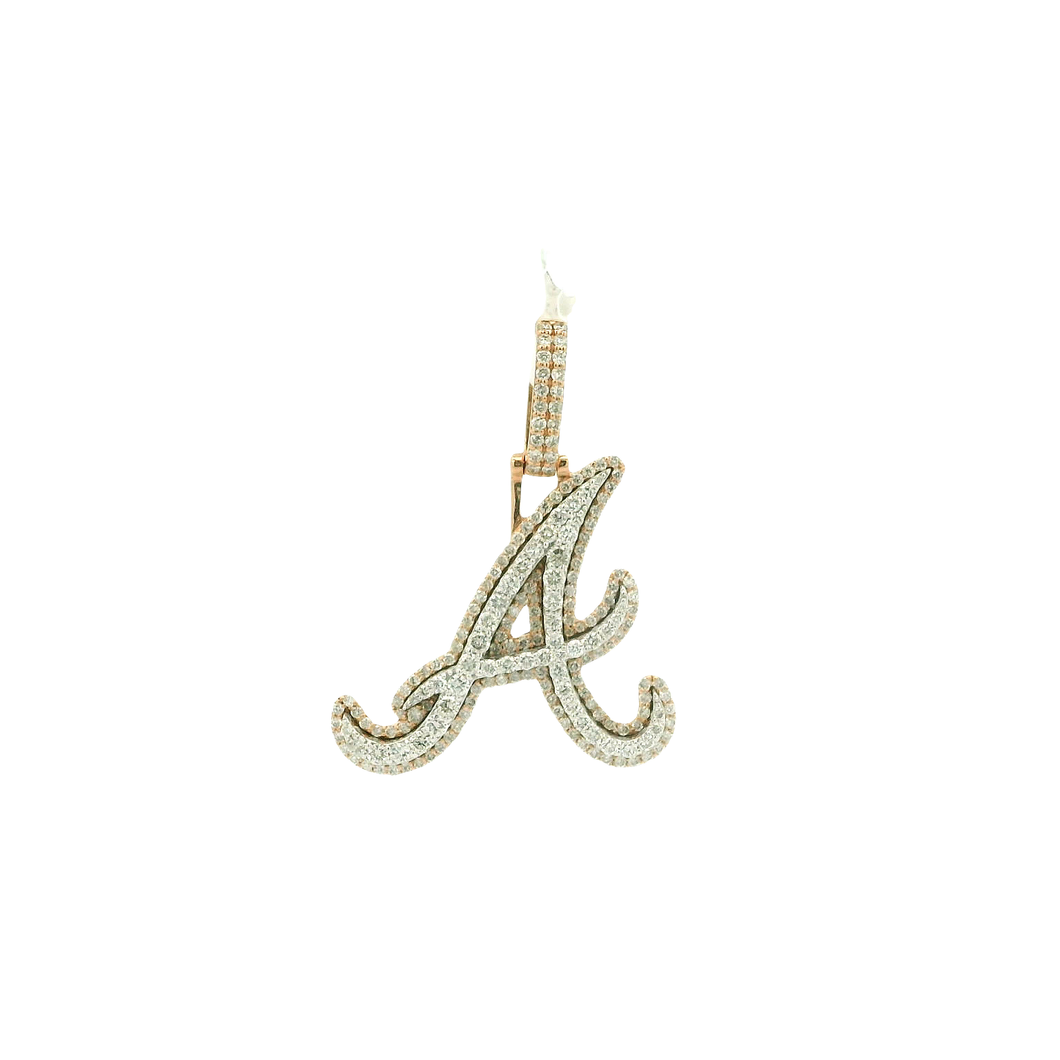 Diamond-Accented Gold 'A' Initial Pendant