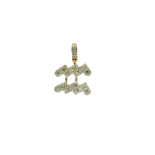 Load image into Gallery viewer, Yellow Gold Pendant with Square Brilliant Cut Diamonds