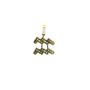 Yellow Gold Pendant with Square Brilliant Cut Diamonds