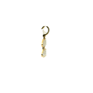 Yellow Gold Pendant with Square Brilliant Cut Diamonds