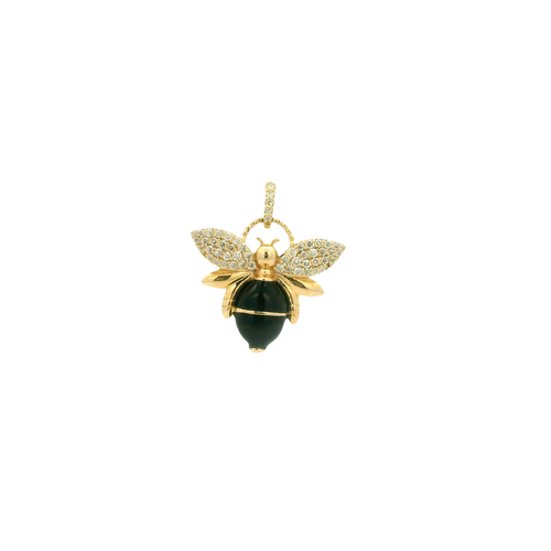 Yellow Gold Diamond & Onyx Pendant