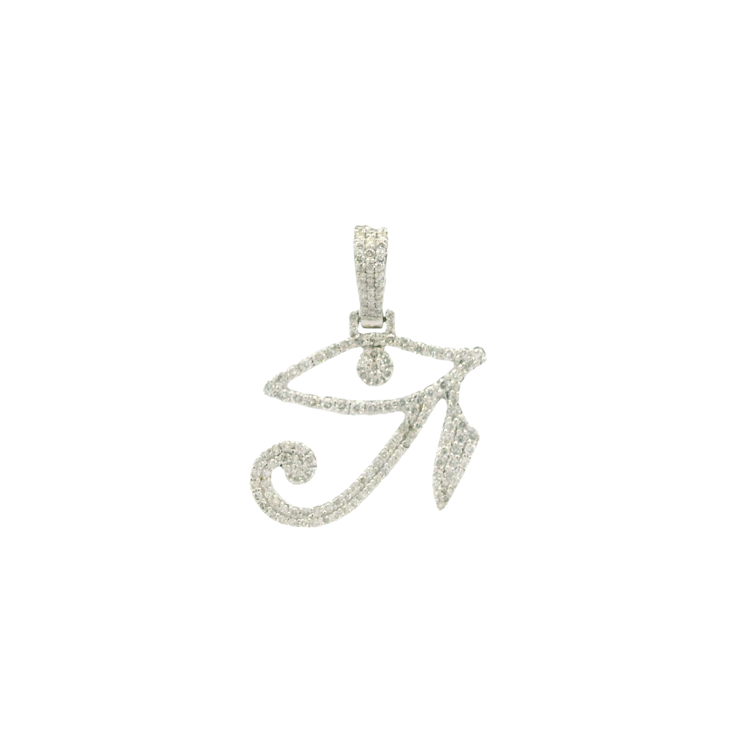 White Gold Eye of Ra Diamond Pendant