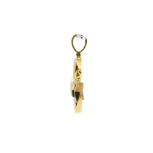Load image into Gallery viewer, Yellow Gold Crescent Moon and Star Diamond Pendant