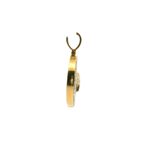 Yellow Gold Crescent Moon and Star Diamond Pendant