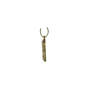 Yellow Gold 'F' Pendant with Round Cut Diamonds