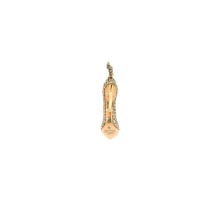 Yellow Gold Stiletto Pendant with Round Cut Diamonds