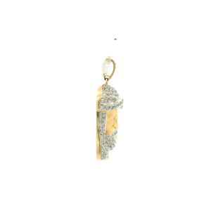 Yellow Gold Pendant with Round Cut Diamonds