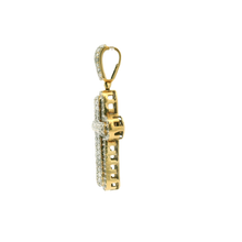 Load image into Gallery viewer, Yellow Gold Cross Pendant with Round Brilliant Diamonds