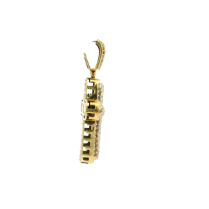Yellow Gold Cross Pendant with Round Brilliant Diamonds