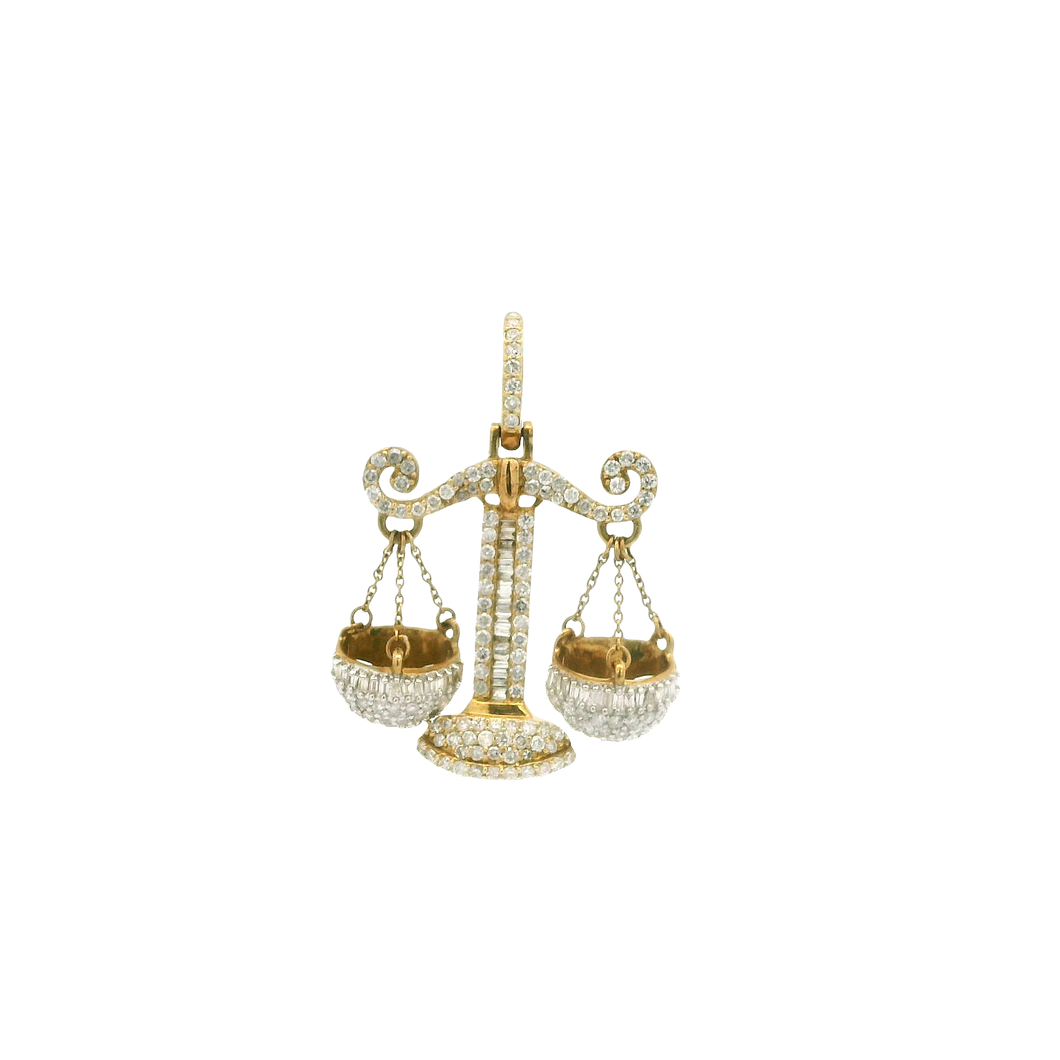 Yellow Gold Pendant with Round Brilliant Cut Diamonds