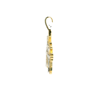 Yellow Gold Cross Pendant with Round Brilliant Diamonds